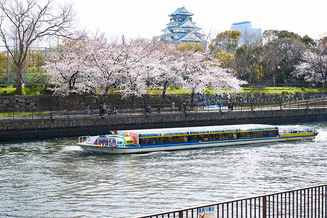 水上バスで大川の桜クルーズと ダブルツリーbyヒルトン大阪城でランチビュッフェ
